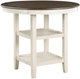 Homelegance® Asher Antique White Round Counter Height Table with Brown Top -2