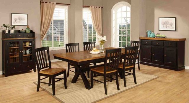 TEI Quinton Black/Pecan Slat Back Side Chair-2