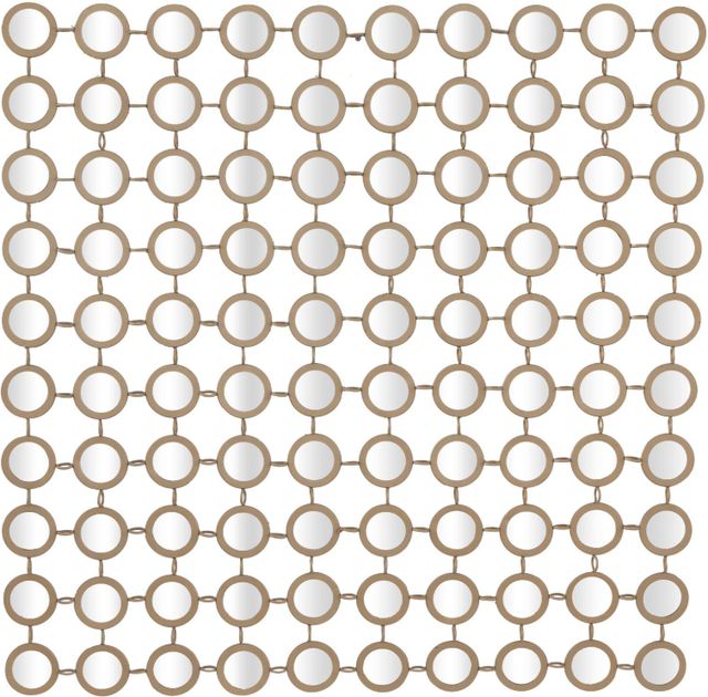 Deco Marche Gold Geometric Grid Pattern Wall Mirror-0