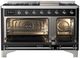 Ilve® Majestic III 48" Glossy Black Pro Style Dual Fuel Liquid Propane Range with Triple Glass Door and Chrome Trim-4