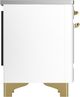 Ilve® Majestic III 36" White Pro Style Induction Range with Triple Glass Door and Brass Trim-4