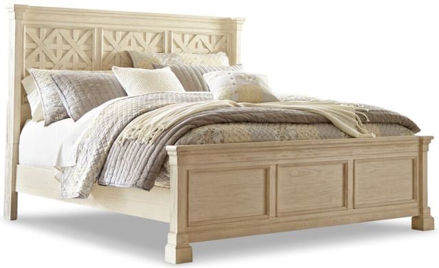 Signature Design by Ashley® Bolanburg 5-Piece Antique White California King Panel Bed Set-1