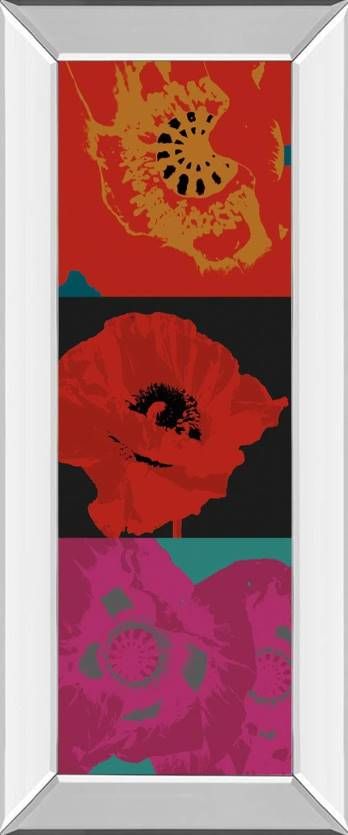 Classy Art Pop Poppies by Li-Legger, D 42" Mirrored Frame Wall Art-0