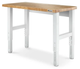 Gladiator® Workbench Brown 4' Adjustable Height Hardwood Workbench with White Metal Legs-2