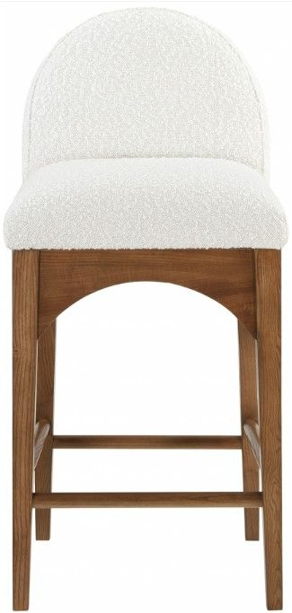 Meridian Furniture Waldorf Cream/Walnut Brown Boucle Counter Stool-1