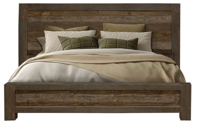 International Furniture Direct Loft Brown Brown/Gray Eastern King Low Profile Panel Bed-3