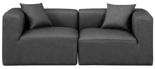 Meridian Furniture Cube 2-Piece Gray Vegan Leather Modular Sofa-1
