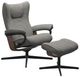 Stressless® by Ekornes® Customizable Wing Large Manual Recliner and Ottoman with Cross Base-0