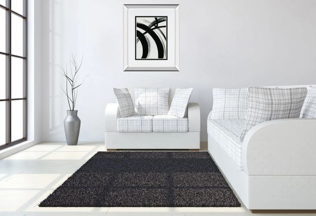 Classy Art Black/White Spontaneous I By Farida Zaman Mirror Framed Wall Art-2