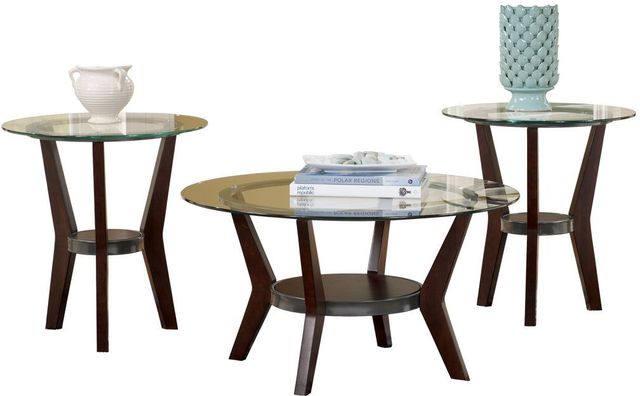 Signature Design by Ashley® Fantell 3-Piece Dark Brown Occasional Table Set-0