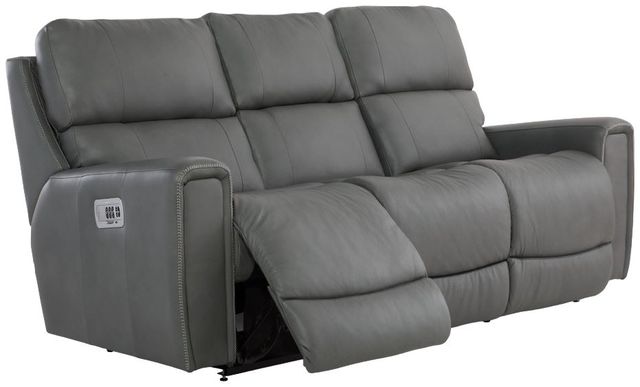 La-Z-Boy® Apollo Blue Grey Leather Power Reclining Sofa with Headrest and Lumbar-1