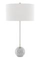 Currey & Company Villette Gray & White Veined Marble/Polished Nickel Table Lamp-0