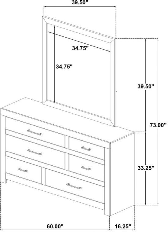 Coaster® Hendricks Light Oak Dresser and Mirror Set-2