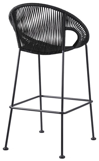 Armen Living Acapulco 30" Black Bar Stool-1