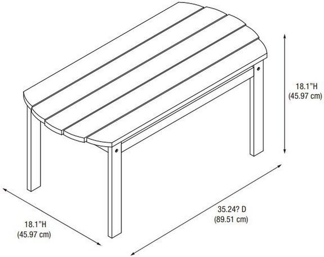 Linon Adirondack White Wooden Outdoor Coffee Table-2