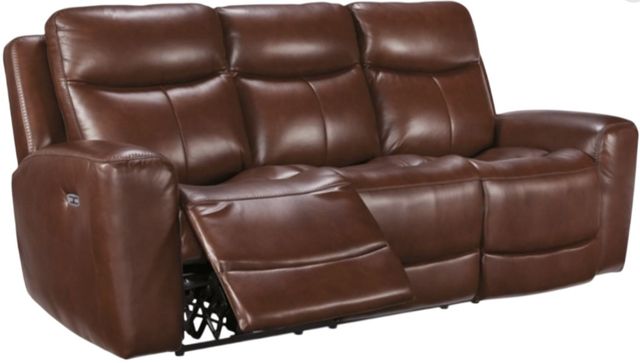 Signature Design by Ashley® Next Move Mahogany Power Reclining Sofa with Adjustable Headrest-0