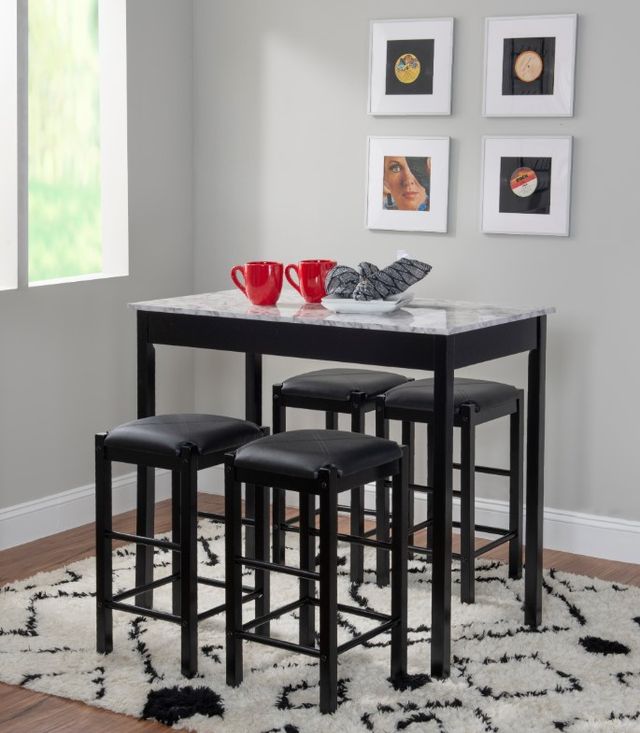 Linon Lance 2-Piece Black Counter Stool Set-1