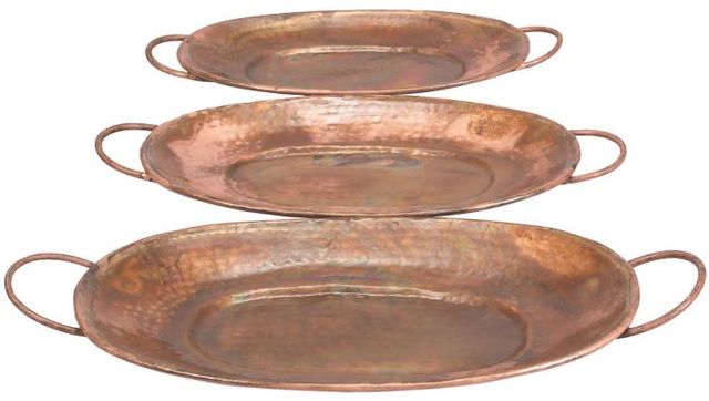 Deco Marche 3-Piece Copper Decor Tray Set-0