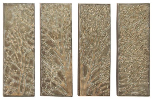 Deco Marche 4-Piece Green Tree Wall Decor Set-0