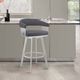Armen Living Chelsea Silver/Slate Gray Swivel Counter Stool-1