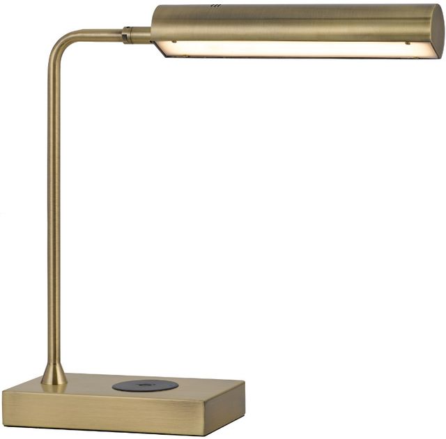 Cal® Lighting & Accessories Delray Antique Brass Desk Lamp-1