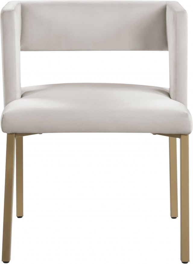 Meridian Furniture Caleb Cream/Gold Velvet Dining Chair-1