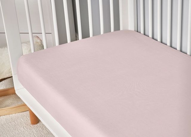BEDGEAR® Hyper-Linen Performance® Light Pink Crib Fitted Sheet-4