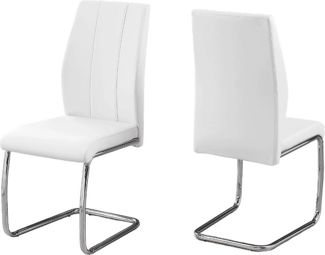 Monarch Specialties Inc. 2-Piece White Side Chair Set with U-Shaped Bases-1