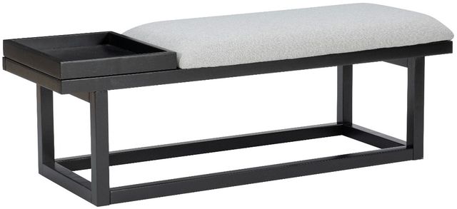 Powell® Max Black/Gray Bench with Tray-0