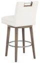Fairfield® Customizable Entree Dining Nickel Metal Pull Short Button Back Swivel Bar Stool-3