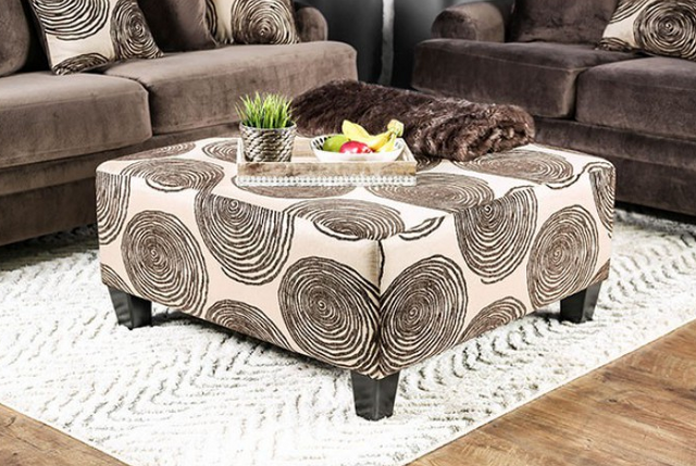 Furniture of America® Bonaventura Brown Ottoman