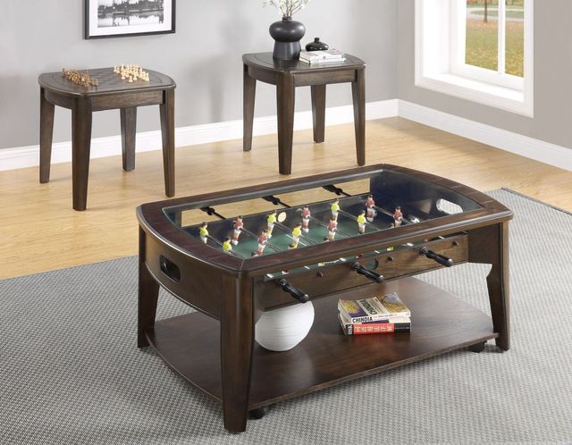 Steve Silver Co. Diletta 3-Piece Walnut Game Table Set-0