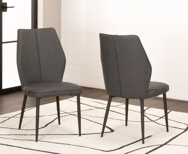 Cramco Marta Charcoal Gray/Matte Black Dining Side Chair-1