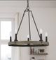 Cal® Lighting & Accessories Maidstone 5-Light Iron/Oak Metal Chandelier-2