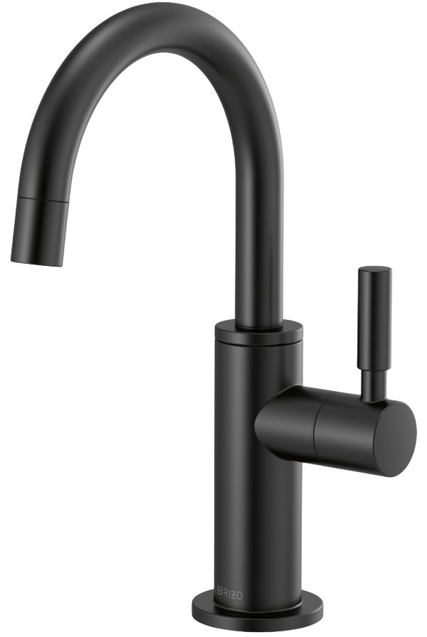 Brizo Odin® Matte Black Beverage Faucet with Arc Spout-0