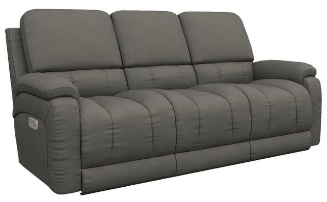 La-Z-Boy® Greyson Blue Grey Leather Power Reclining Sofa with Headrest and Lumbar-0