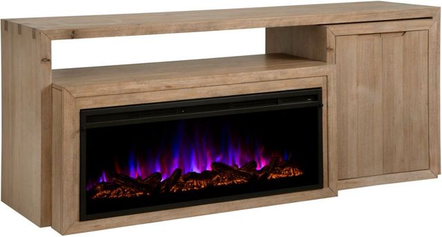 aspenhome® Lyndon Light Cashmere 75" Console with Fireplace-0
