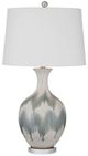 Bassett Mirror Briony Gray/White Glaze Table Lamp-0