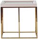 Michael Amini® Carmela Shimmer Ivory Side Table with Gold Base-3