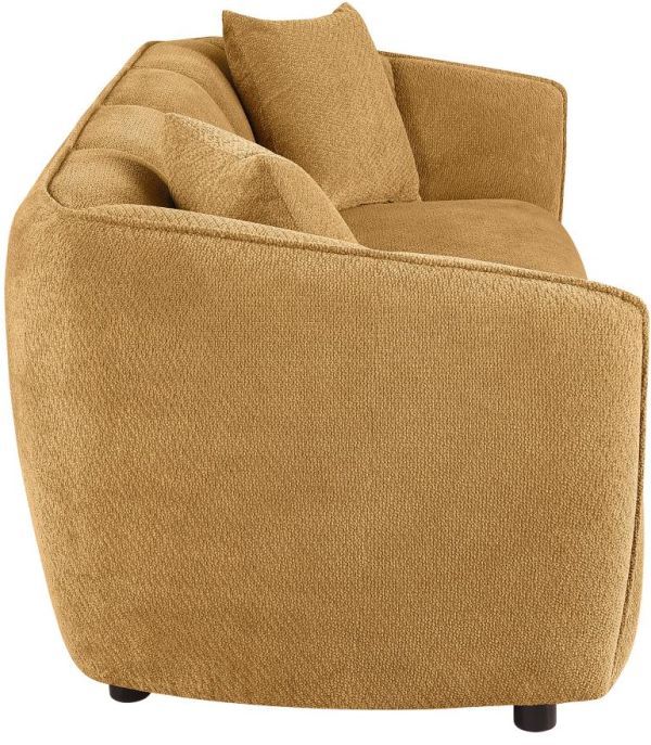 Coaster® Aleisha Mustard Yellow Upholstered Sofa-4