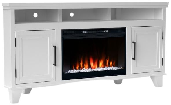 Legends Home Real Cozy Sonoma Jasmine White 64" Corner Fireplace Console-0