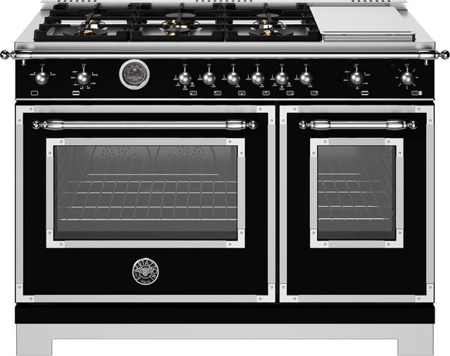 Cuisinière au gaz encastrée de 48 po Bertazzoni® série Heritage de 7.1 pi³ - Noir mat