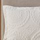 Olliix by Madison Park Arya Ivory Twin Embroidered Medallion Faux Fur Ultra Plush Comforter Mini Set-3