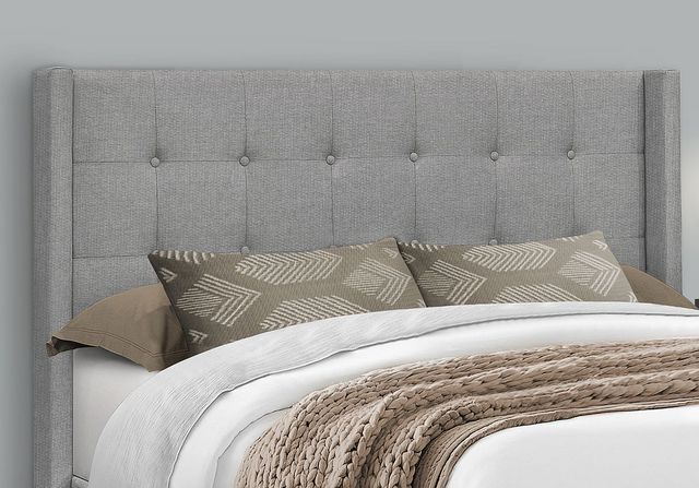 Monarch Specialties Inc. Grey Linen Queen Bed-1