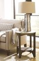 Hammary® Delray Gray Round End Table with Mocha Base-1