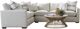 Cozy Life Homecourt 2-Piece Beige Sectional with Pillows-0