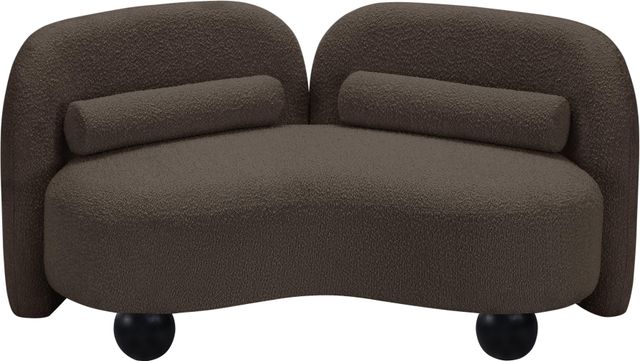 Meridian Furniture Daphne Brown 64" Boucle Fabric Loveseat-2