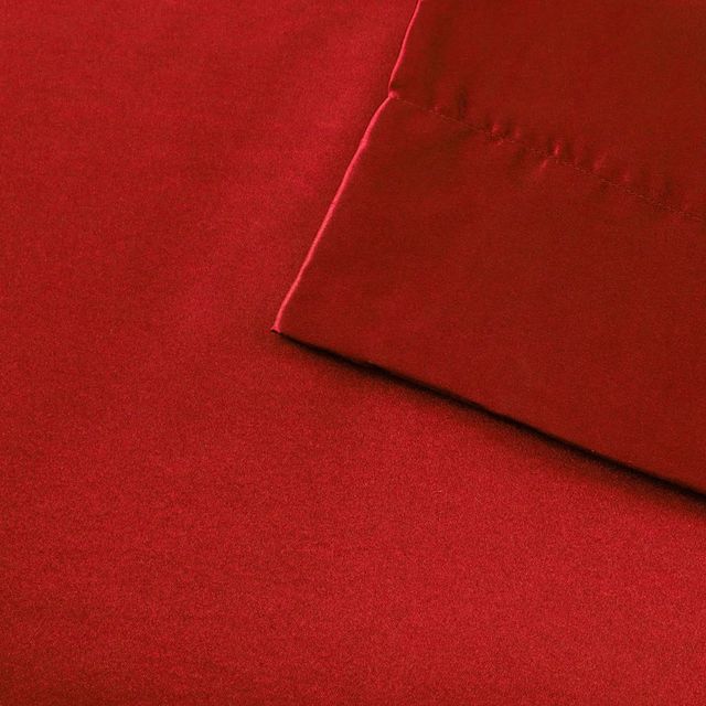 Olliix by Madison Park Essentials 6-Piece Red Queen Satin Wrinkle-Free Luxurious Sheet Set-0