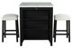 Furniture of America® Chalcedony 3-Piece White/Ivory Dining Table Set with Black Base-0