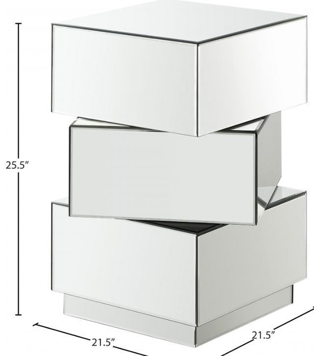 Meridian Furniture Haven Mirrored End Table-1